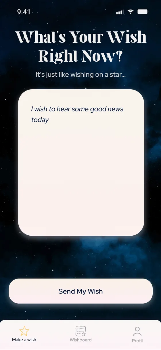 Compose a wish screen